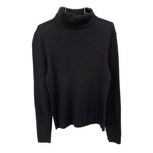 Gap Sweater Size XL Ribbed Turtleneck Long Sleeve Pullover Black Cozy Knitwear